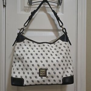 Dooney & Bourke Black and White Greta Hobo